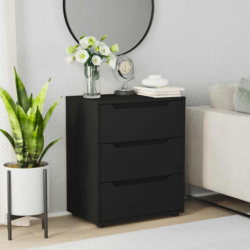 Aparador visnes 60x40x73 cm derivados de madeira preto