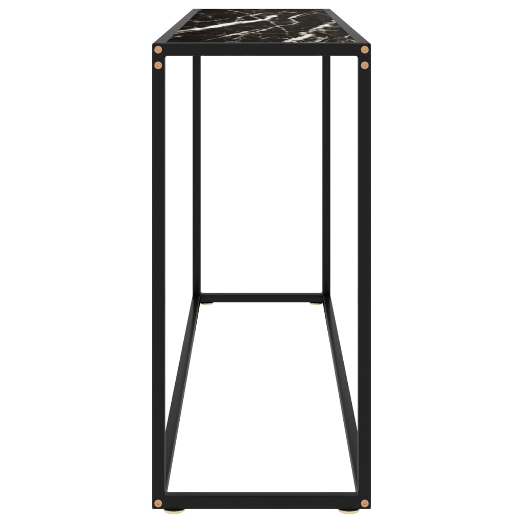 Mesa consola 120x35x75 cm vidro temperado preto