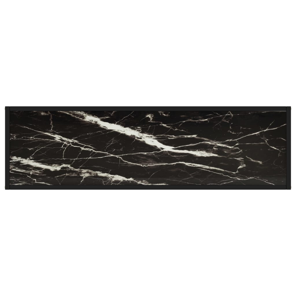 Mesa consola 120x35x75 cm vidro temperado preto