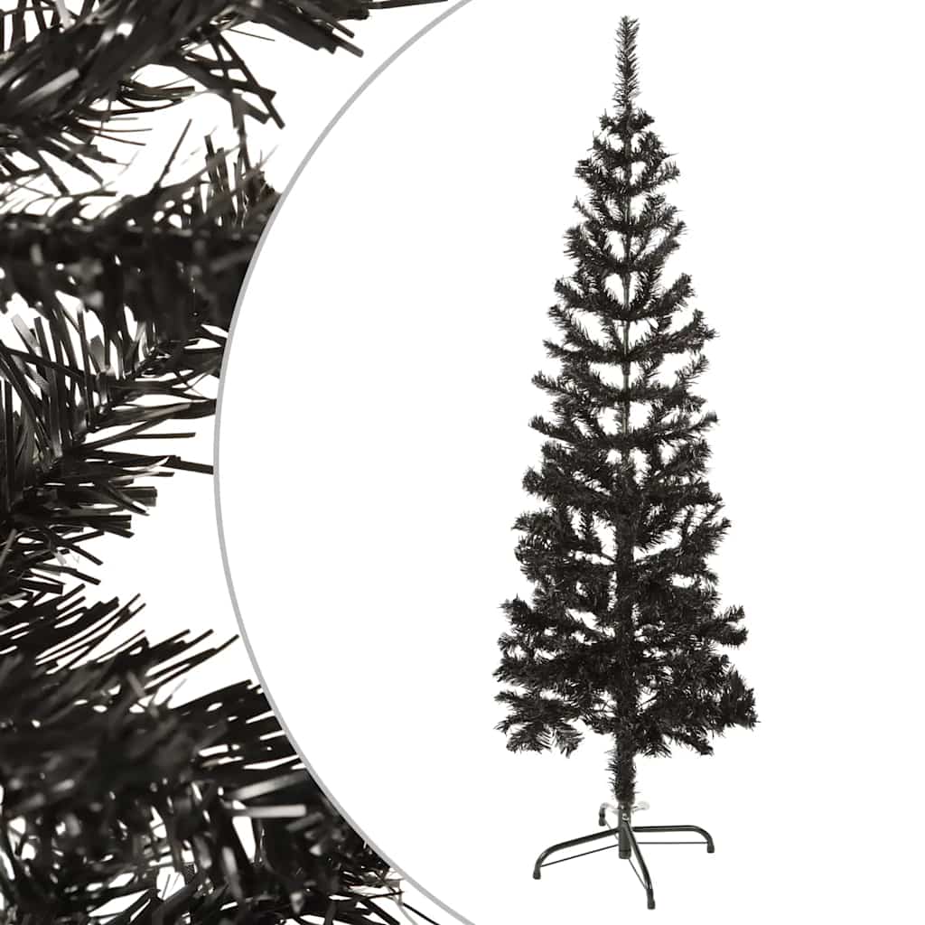 Árvore de natal fina 150 cm preto