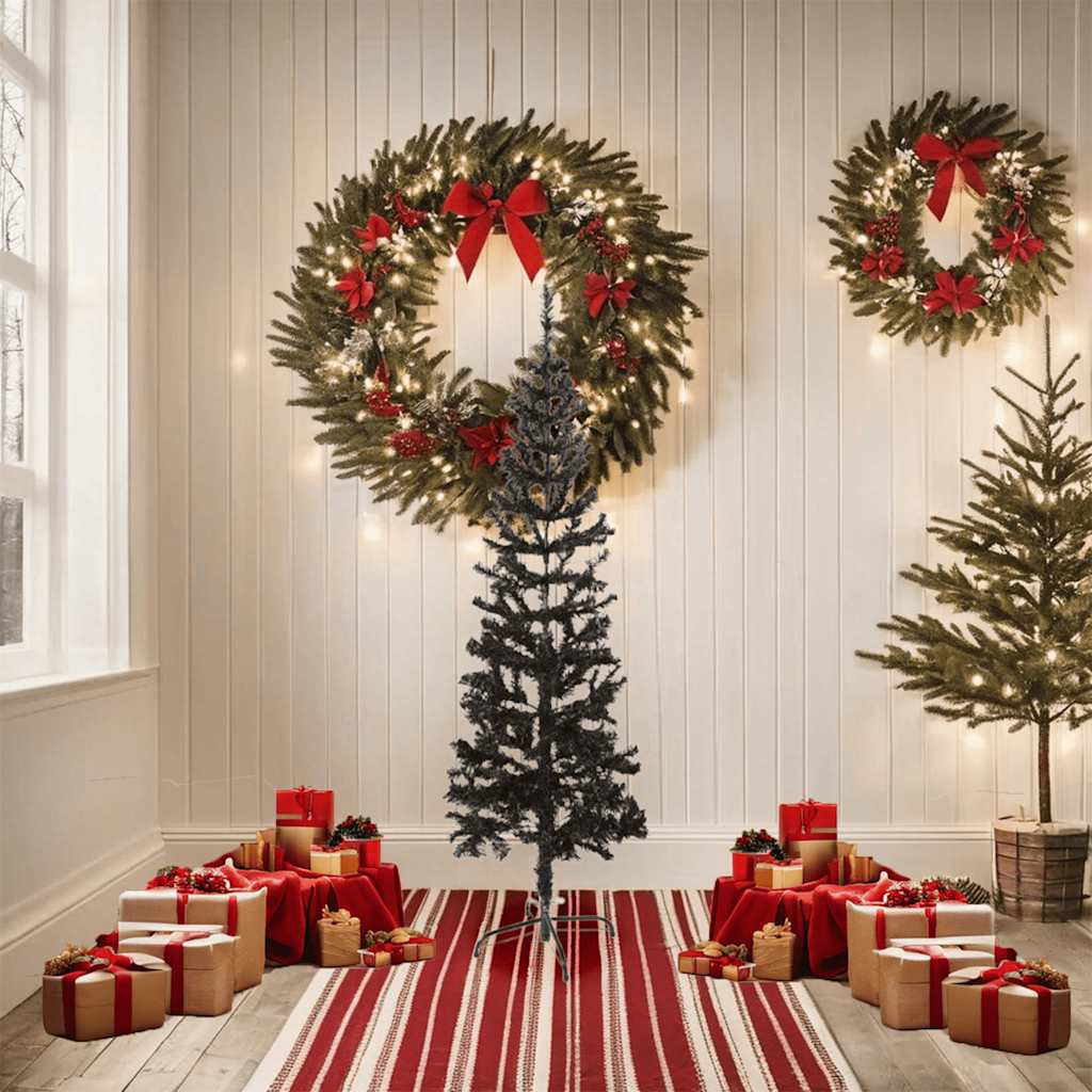 Árvore de natal fina 150 cm preto