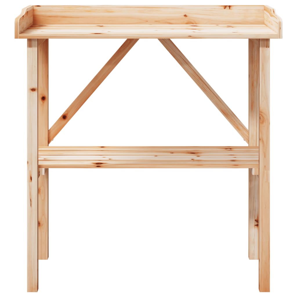 Mesa apoio p/ plantas c/ prateleira 78x38x82,5 cm abeto maciço