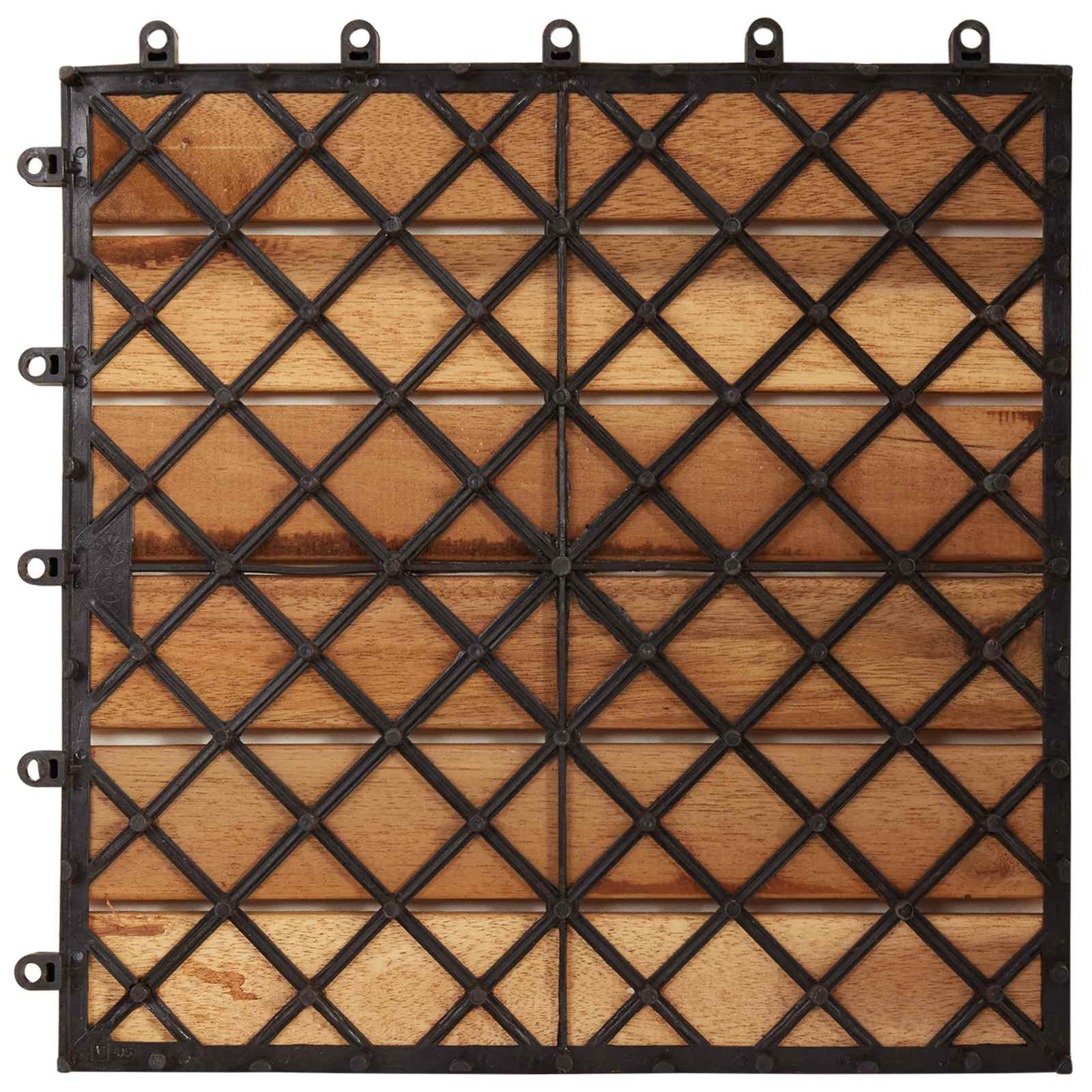 Telha de deck 10 unid. castanho 30 x 30 cm madeira de acácia
