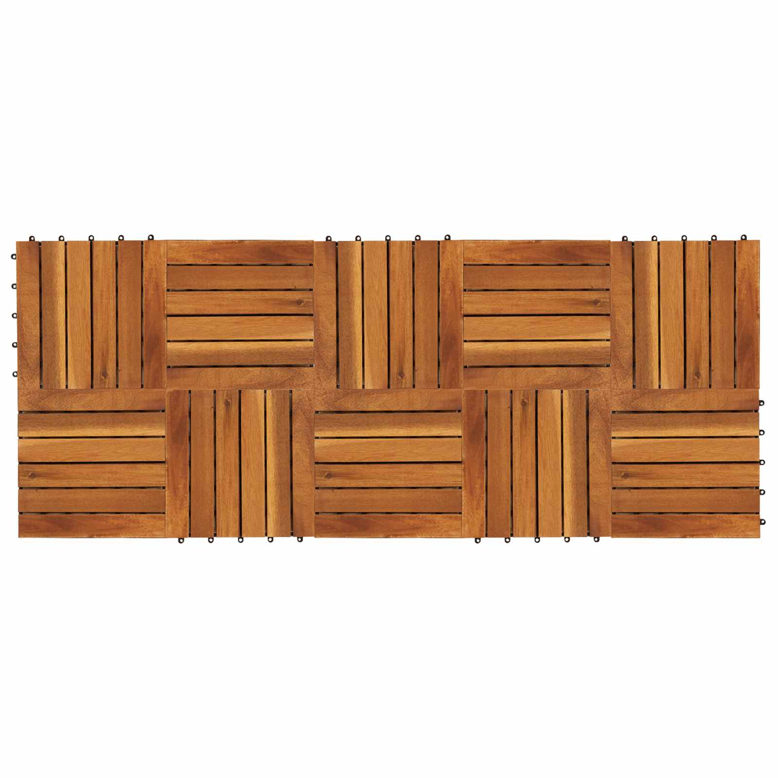 Telha de deck 10 unid. castanho 30 x 30 cm madeira de acácia