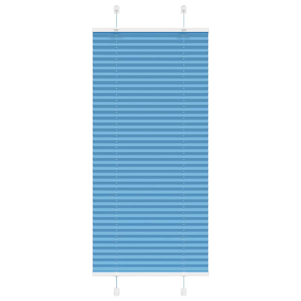 Plissado cego azul 65x150 cm largura tecido 64,4 cm poliéster