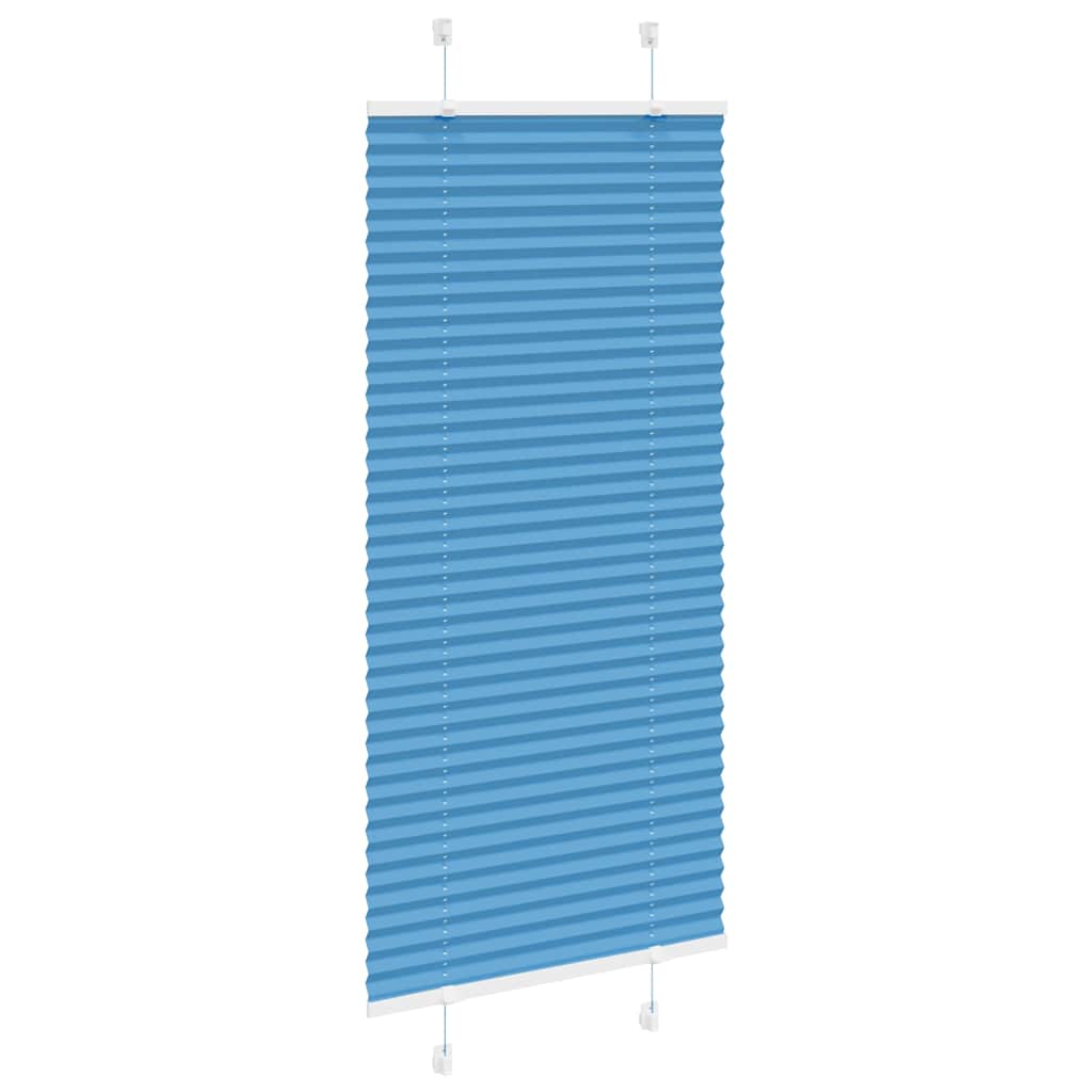 Plissado cego azul 65x150 cm largura tecido 64,4 cm poliéster
