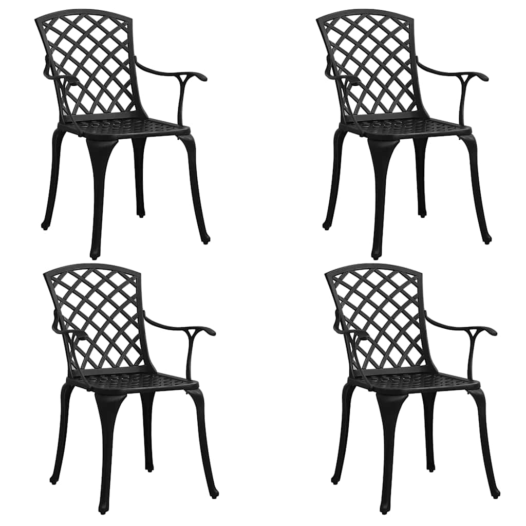 5 Pcs conjunto de bistrô alumínio fundido preto