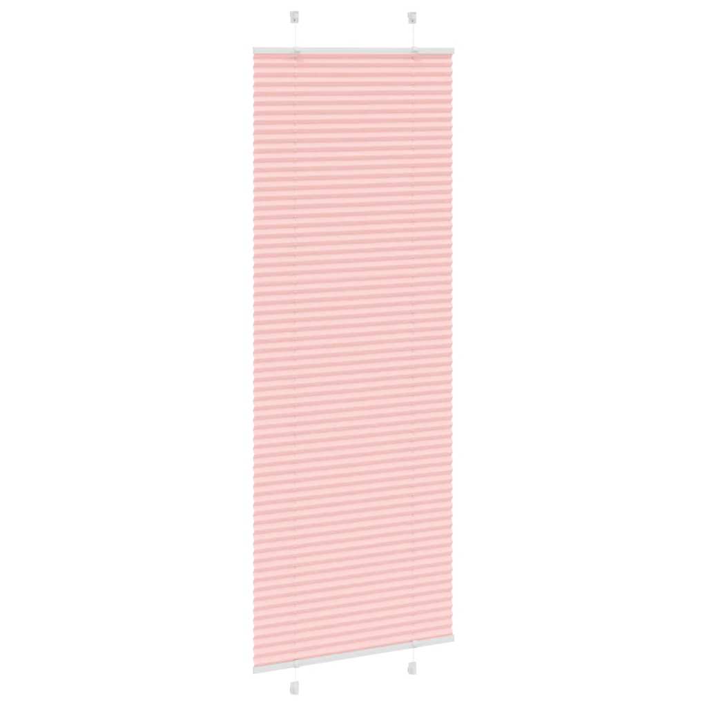 Rosa plissada cega 75x200 cm largura tecido 74,4 cm poliéster