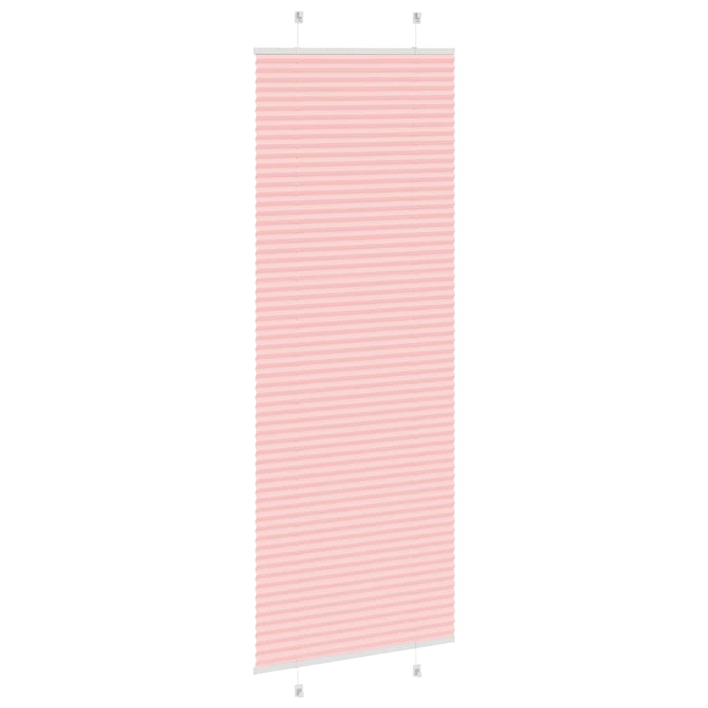 Rosa plissada cega 75x200 cm largura tecido 74,4 cm poliéster