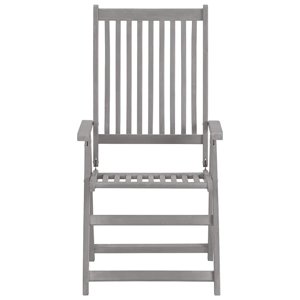 Cadeiras jardim reclináveis 4 pcs madeira acácia maciça cinza