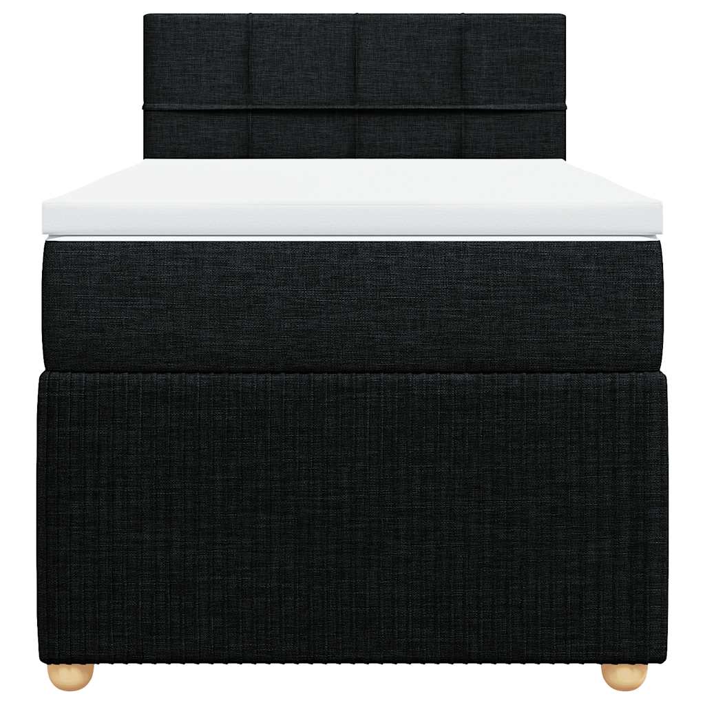 Cama com molas/colchão 100x200 cm tecido preto