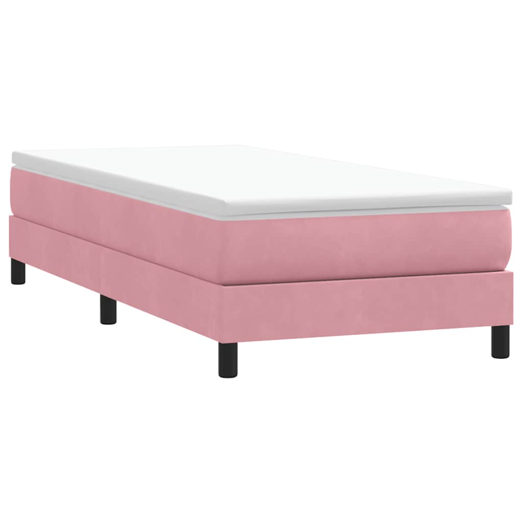 Cama com molas sem colchão 80x220 cm veludo rosa