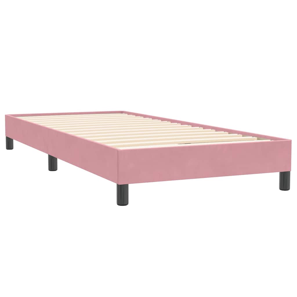 Cama com molas sem colchão 80x220 cm veludo rosa