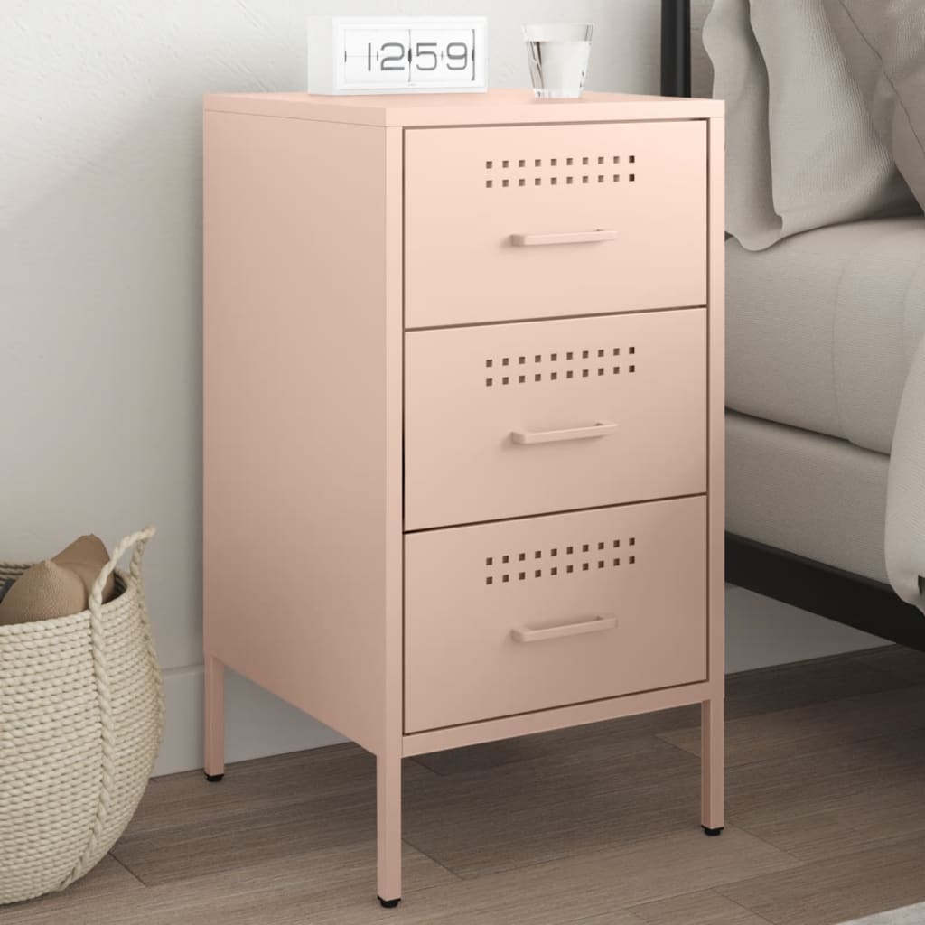 Mesa de cabeceira 36x39x68 cm aço rosa
