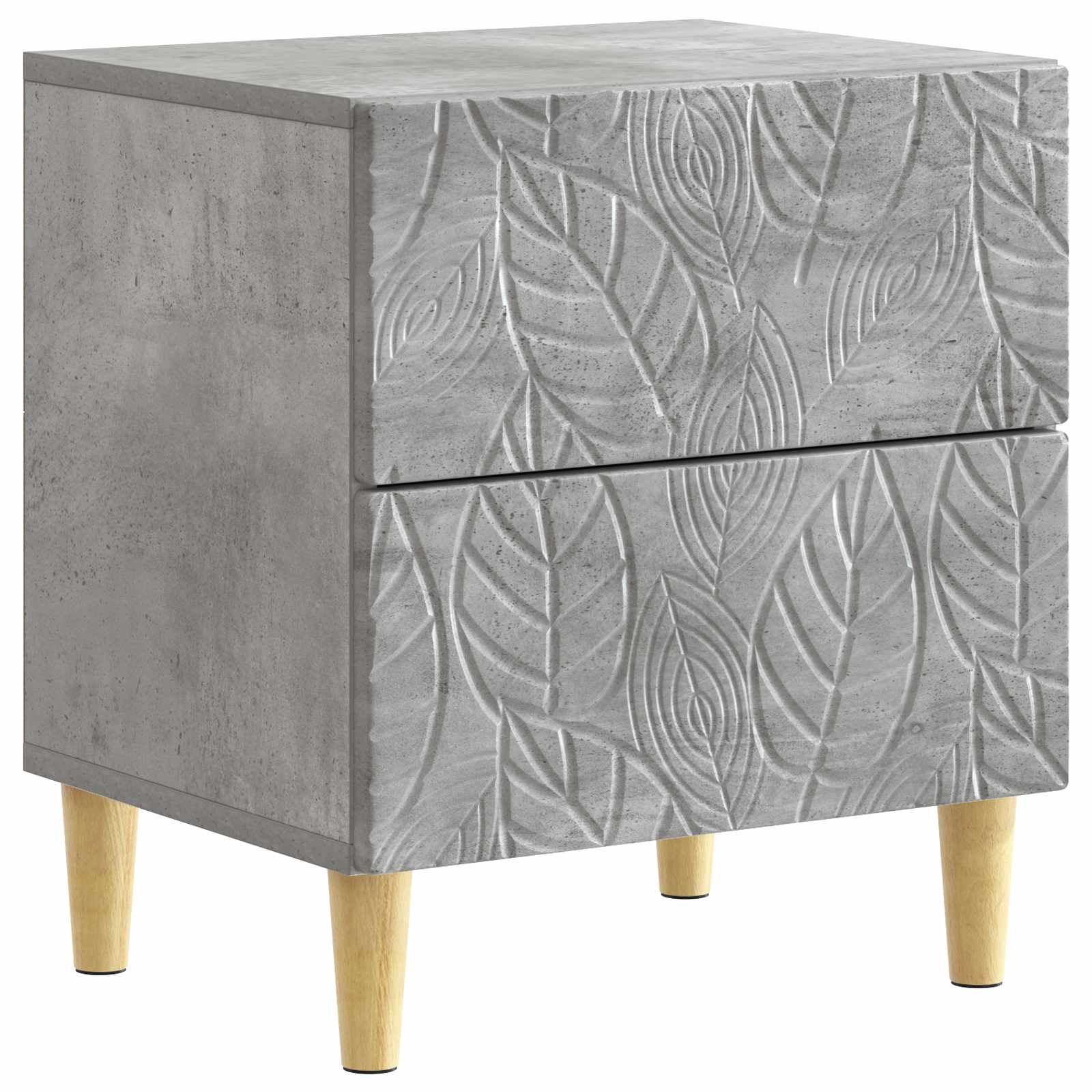 Mesa-de-cabeceira 2 unid. cinzento cimento 43 x 34,5 x 48 cm