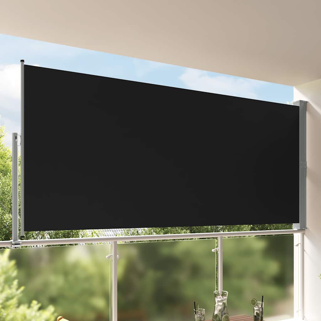 Toldo lateral retrátil para pátio 160x300 cm preto