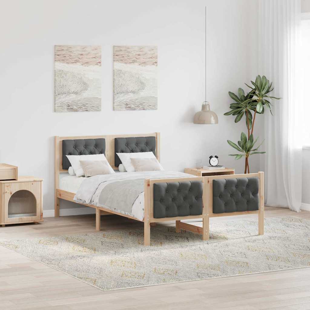 Estrutura da cama com cabeceira cinza escuro 120 x 190 cm