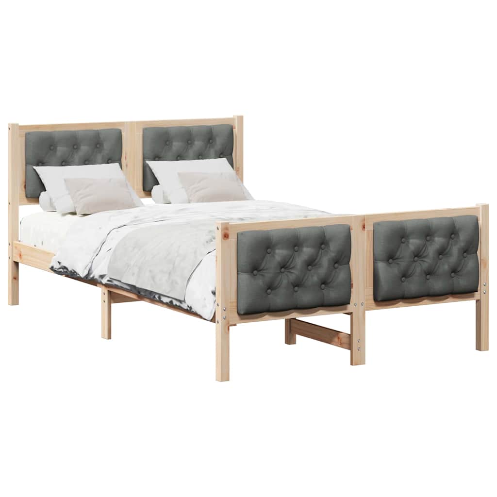 Estrutura da cama com cabeceira cinza escuro 120 x 190 cm