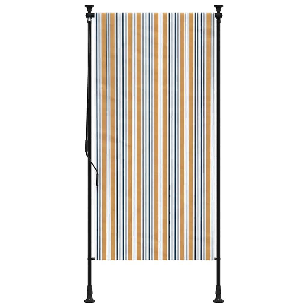 Estore de rolo exterior 100x270 cm tecido/aço amarelo e branco