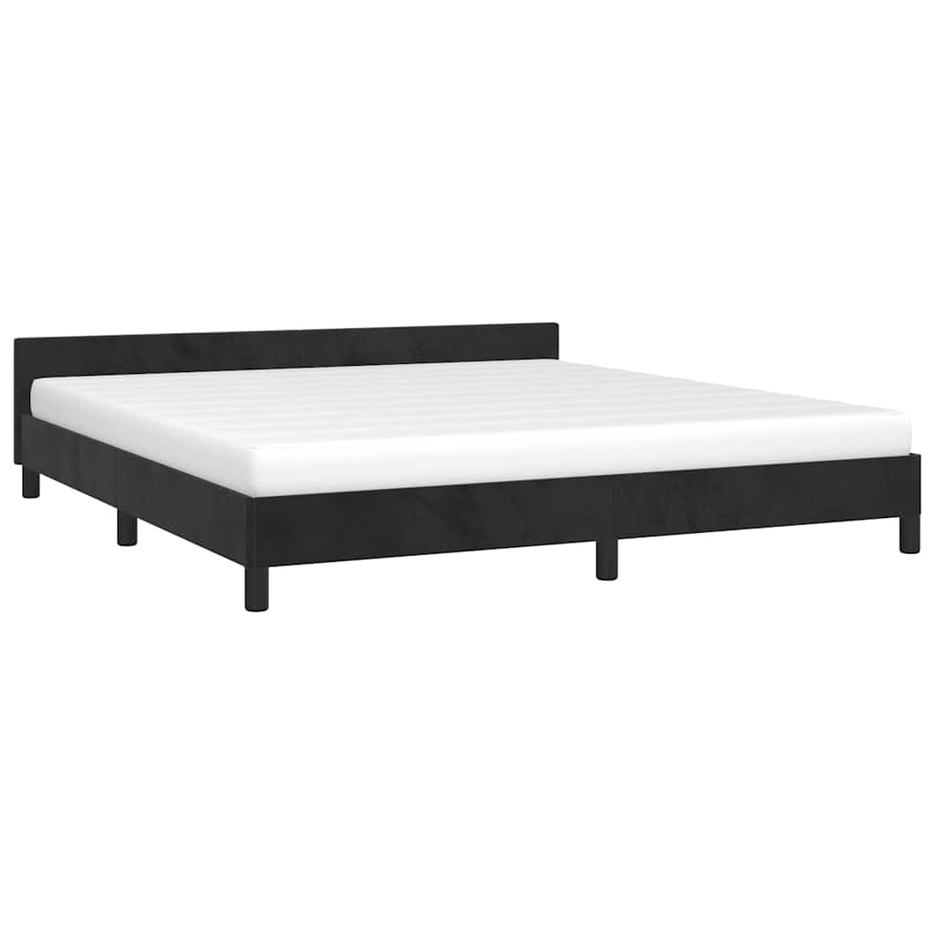 Estrutura de cama sem colchão 160x200 cm veludo preto