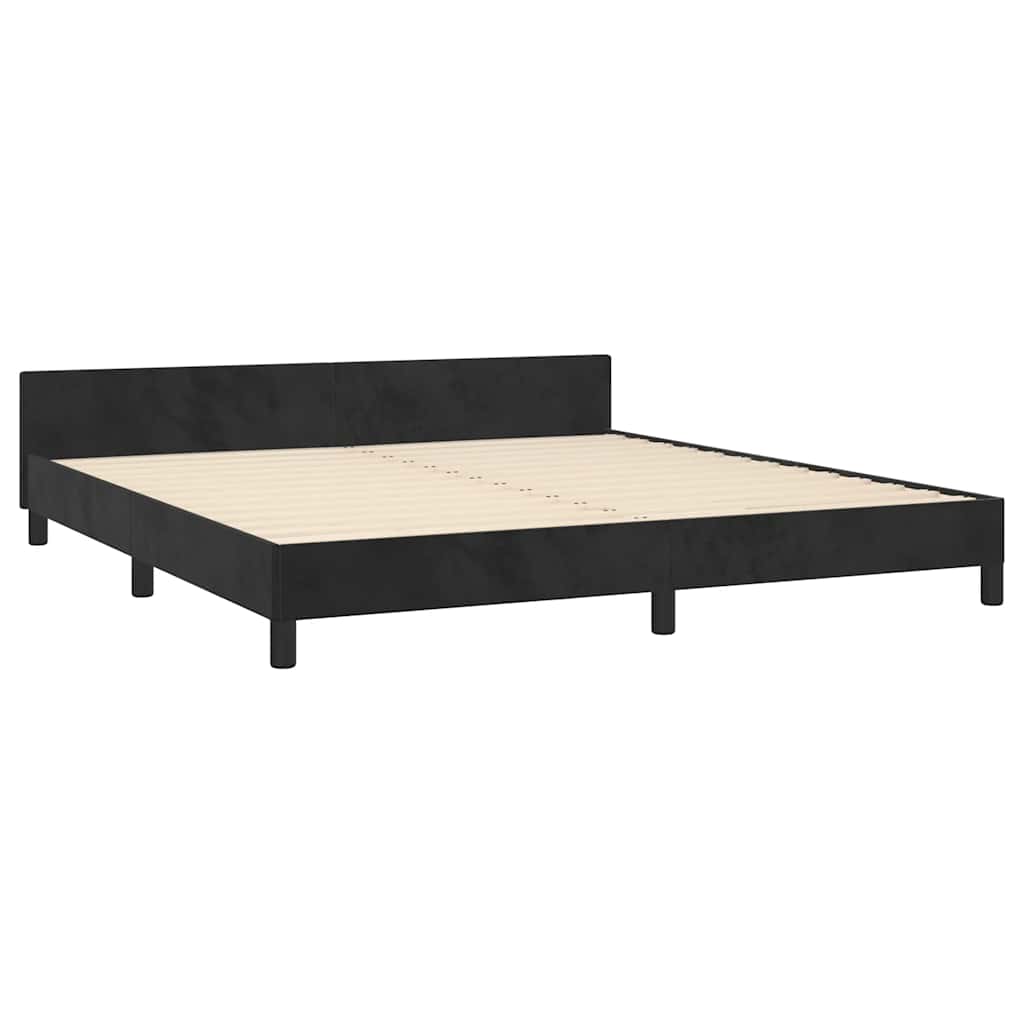 Estrutura de cama sem colchão 160x200 cm veludo preto