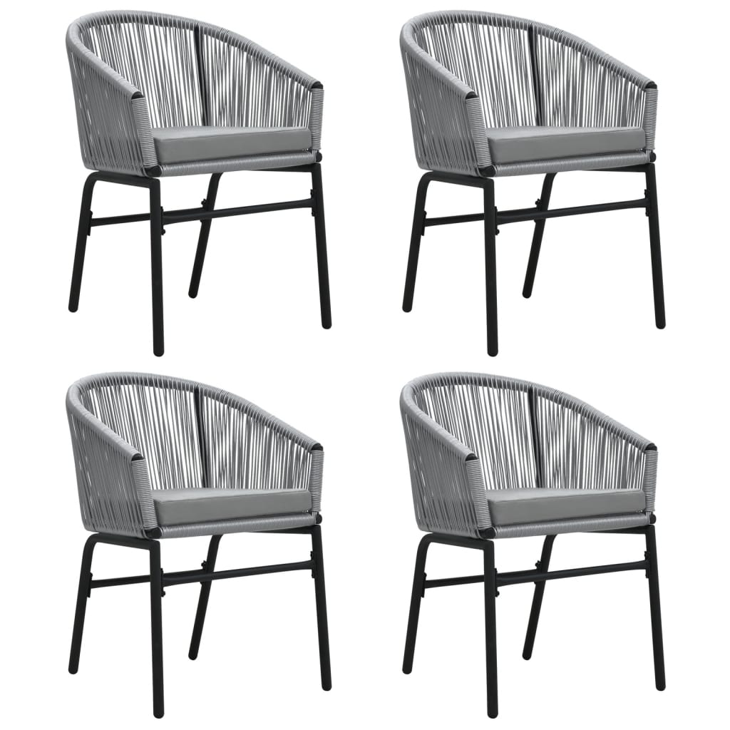5 Pcs conjunto de jantar para jardim cinzento