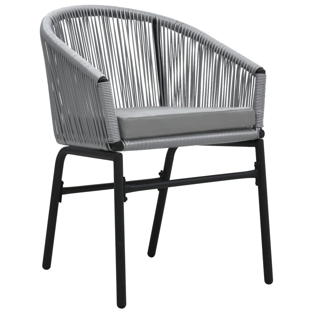 5 Pcs conjunto de jantar para jardim cinzento