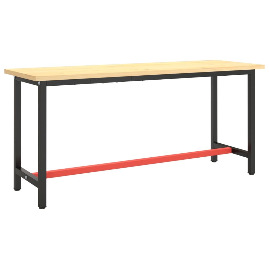 Estrutura p/ bancada 170x50x79 cm metal preto e vermelho mate