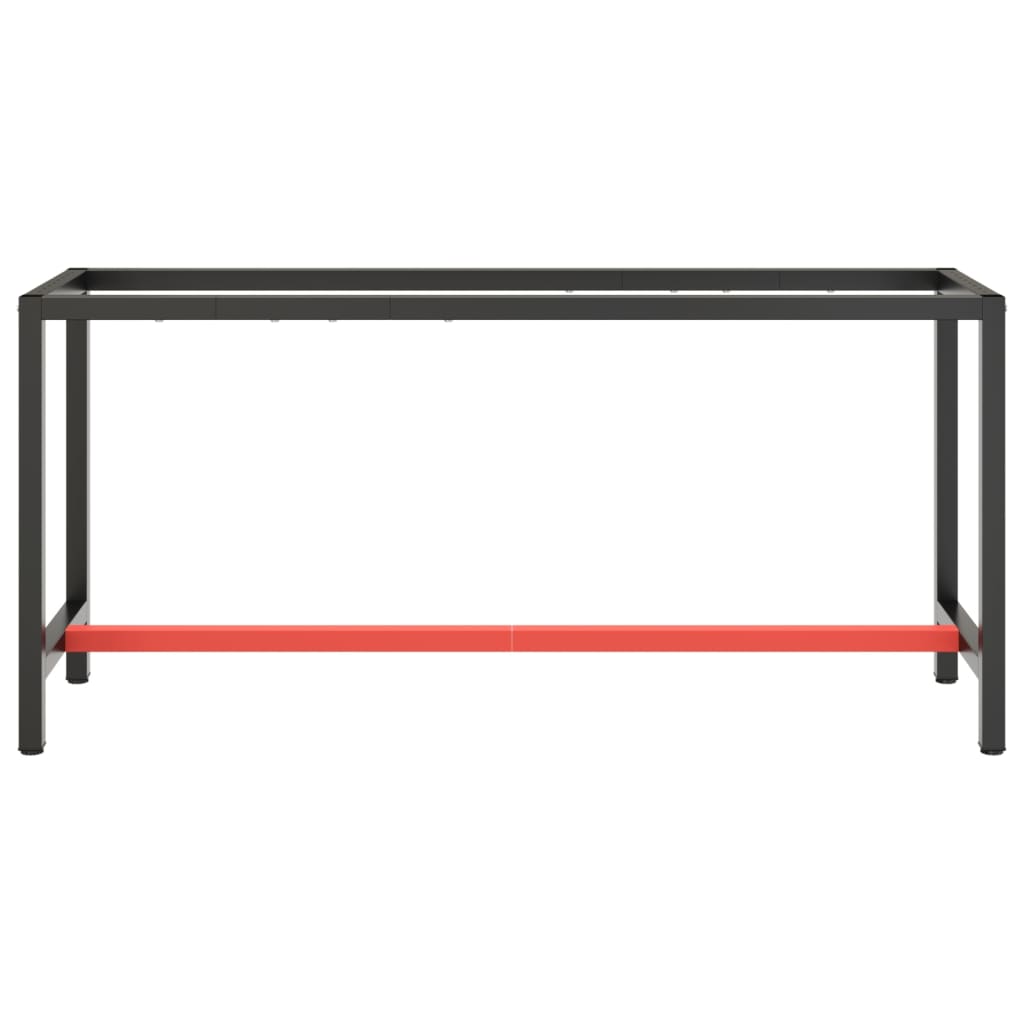 Estrutura p/ bancada 170x50x79 cm metal preto e vermelho mate