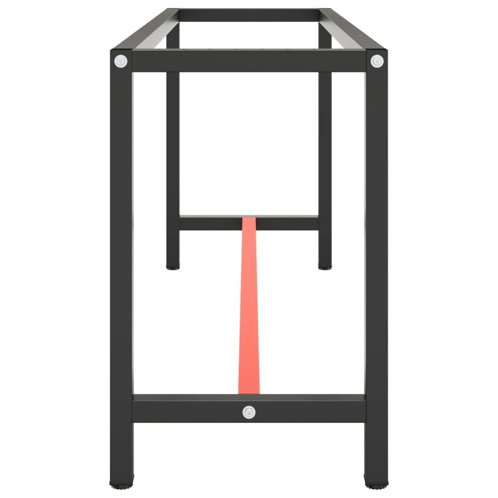 Estrutura p/ bancada 170x50x79 cm metal preto e vermelho mate