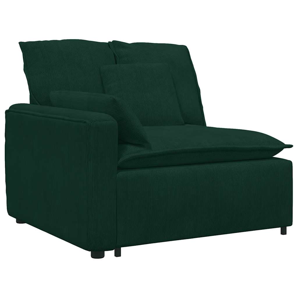 Sofá modular com almofadas veludo verde-escuro