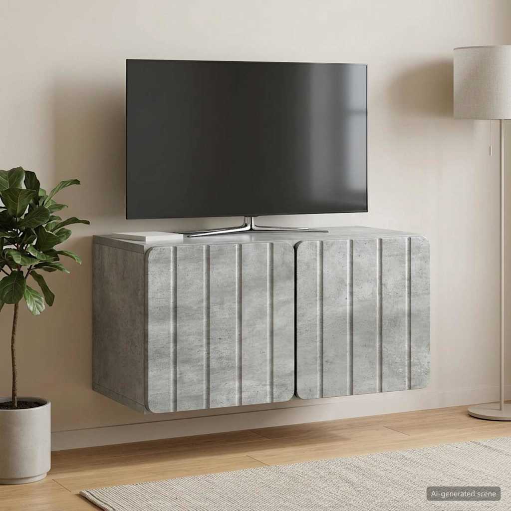Gabinete de TV de parede 59,5 x 31 x 30 cm cinzento cimento