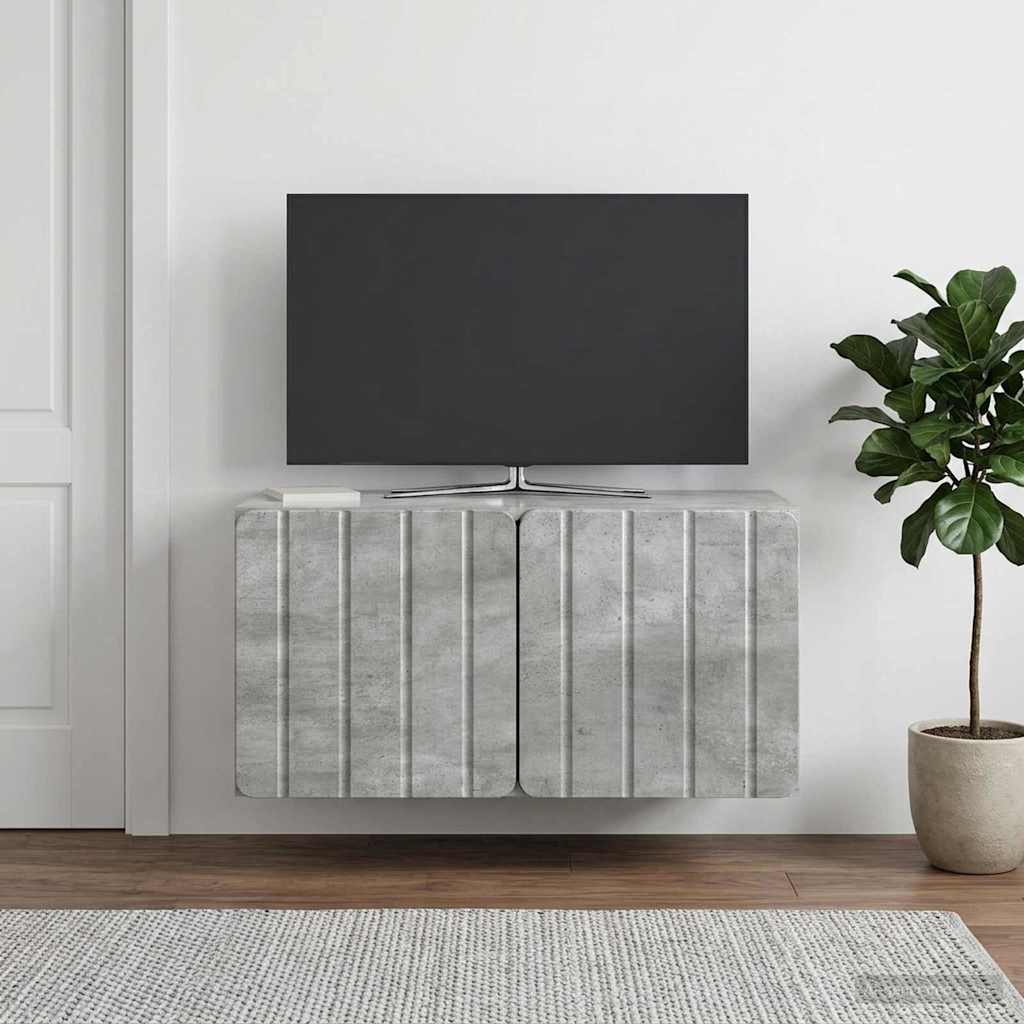 Gabinete de TV de parede 59,5 x 31 x 30 cm cinzento cimento