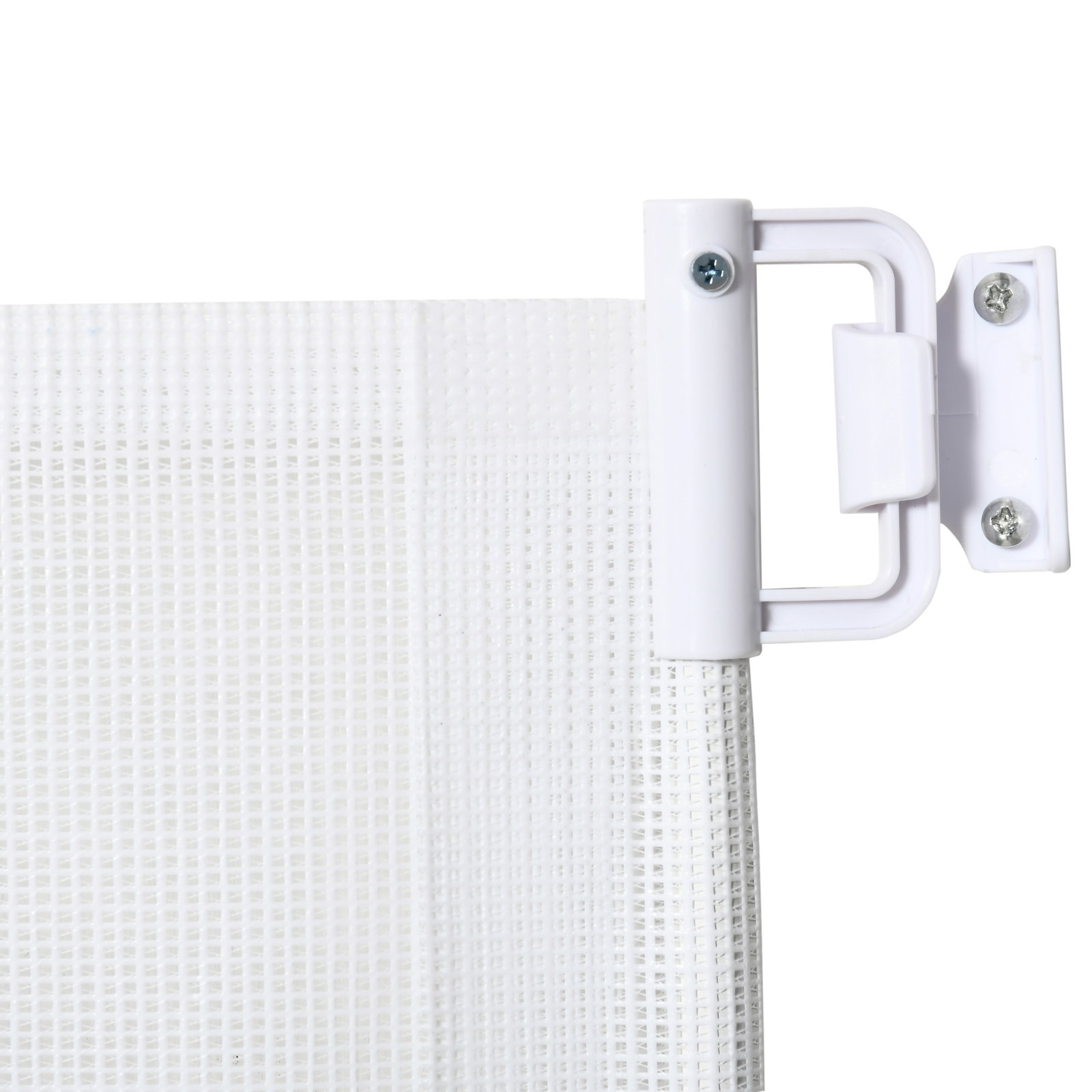 Barrera para Cães Retrátil Dobrável com Largura Ajustável 5,5-115 cm com Função de Enrolamento Automático Branco