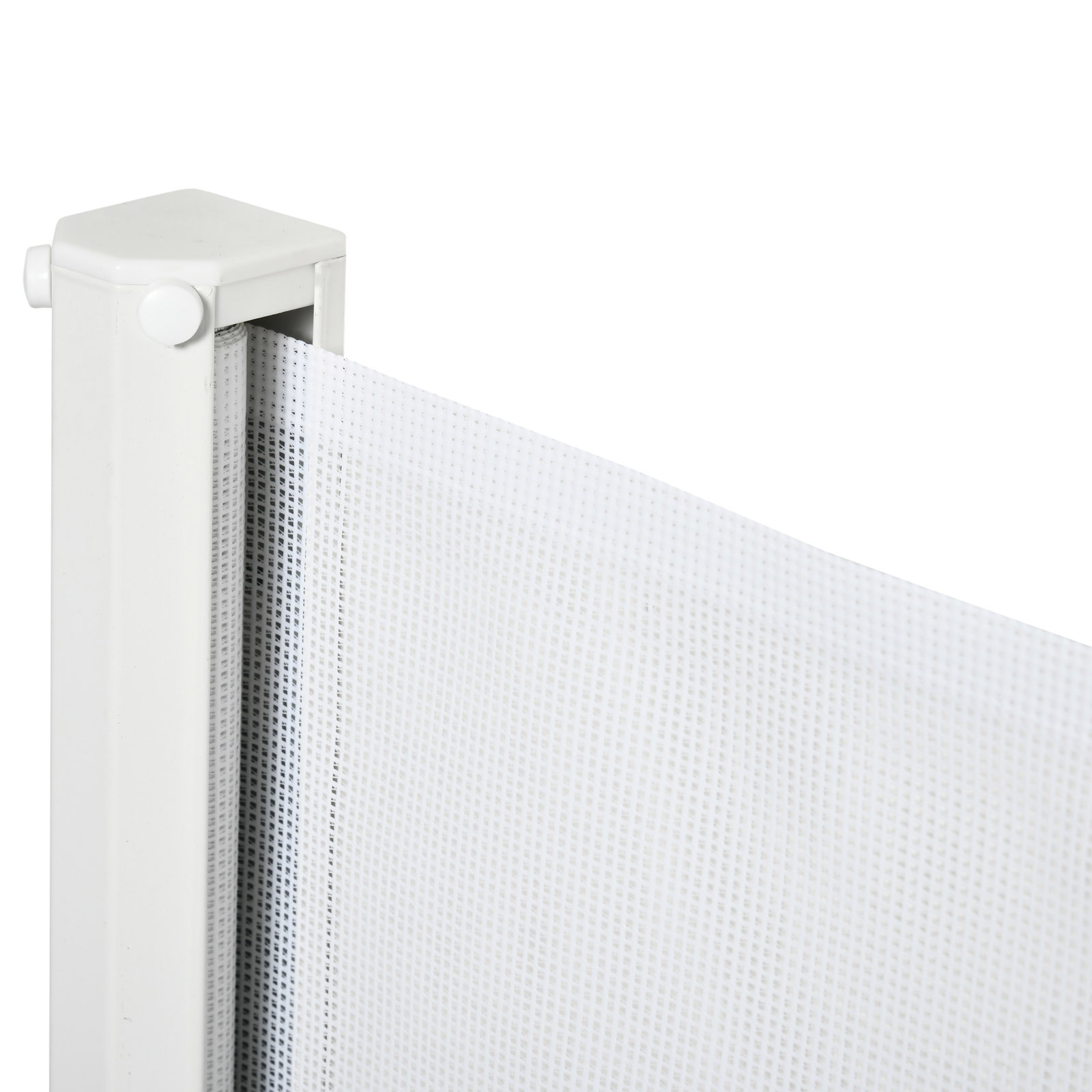 Barrera para Cães Retrátil Dobrável com Largura Ajustável 5,5-115 cm com Função de Enrolamento Automático Branco