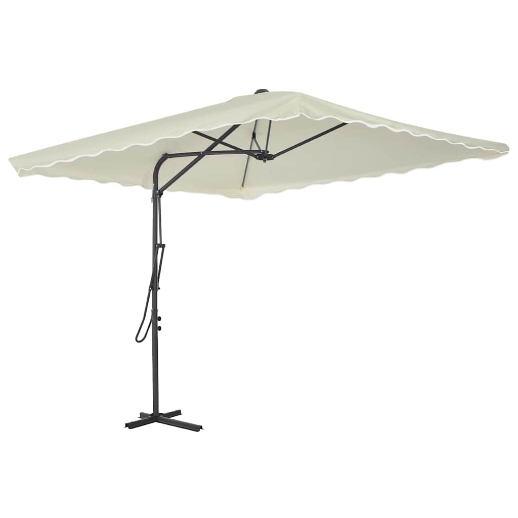 Guarda-sol de exterior com poste em aço 250x250 cm cor areia