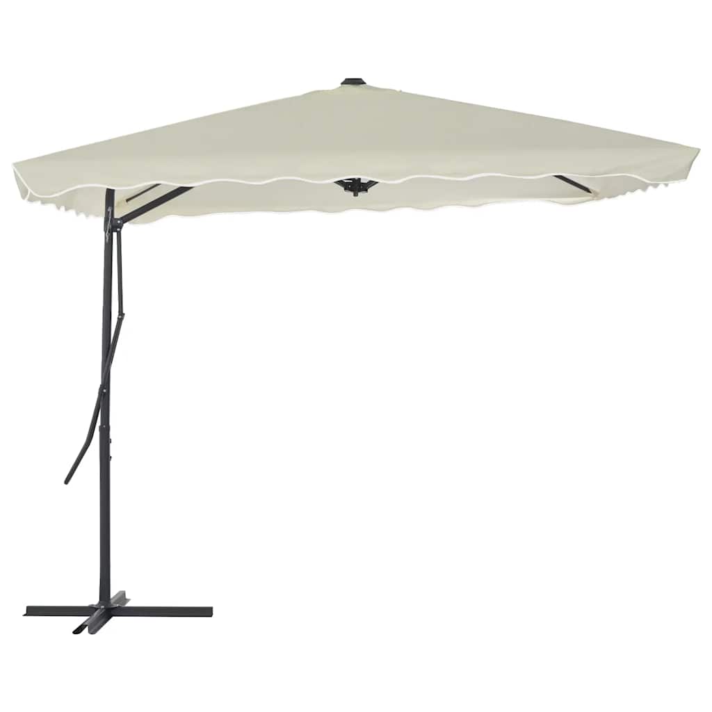 Guarda-sol de exterior com poste em aço 250x250 cm cor areia