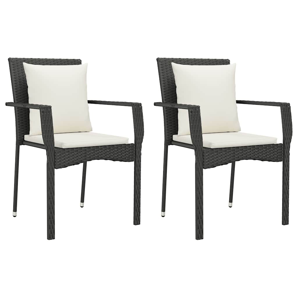 9 Pcs conjunto de jantar p/ jardim c/ almofadões vime PE preto