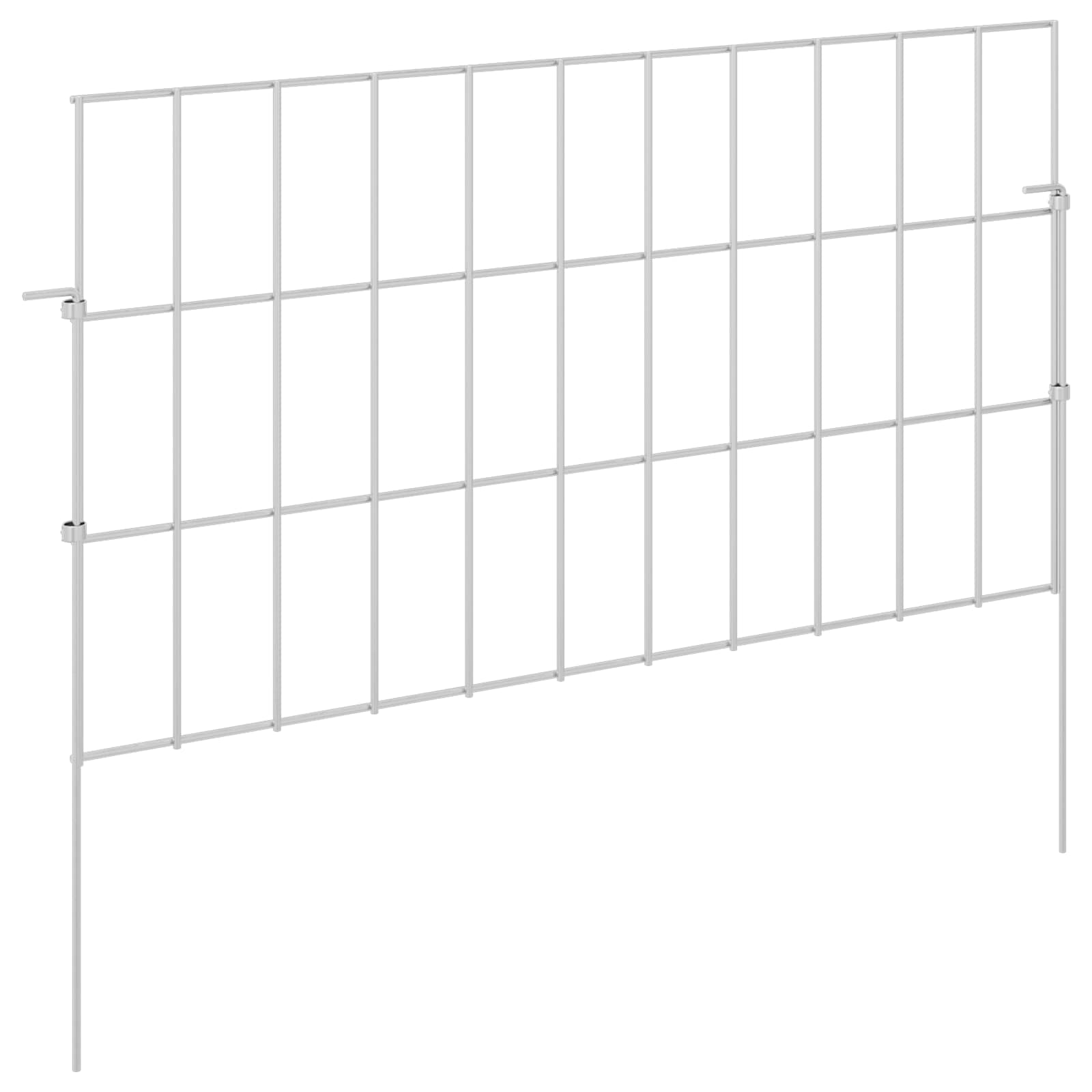 Cerca de jardim com estacas 24 unid. 55 x 30 cm aço galvanizado