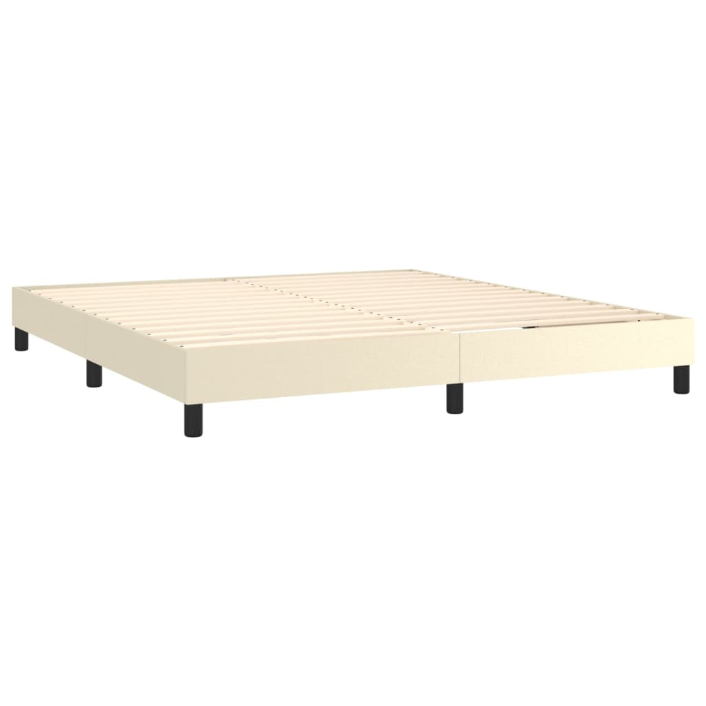 Estrutura de cama com molas 160x200 cm couro artificial cor crème