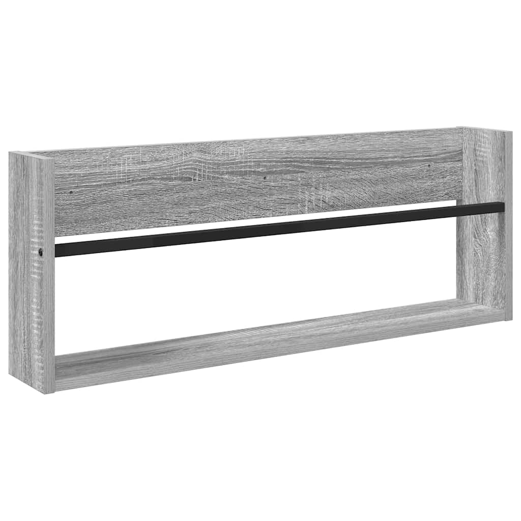 Estante de revistas com prateleira cinza sonoma 80 x 12 x 30 cm