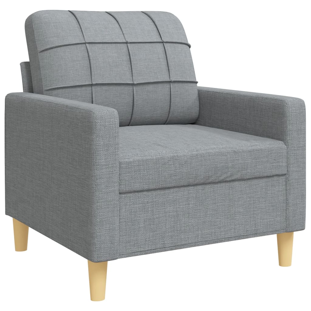 3 Pcs conjunto de sofás com almofadas tecido cinzento-escuro
