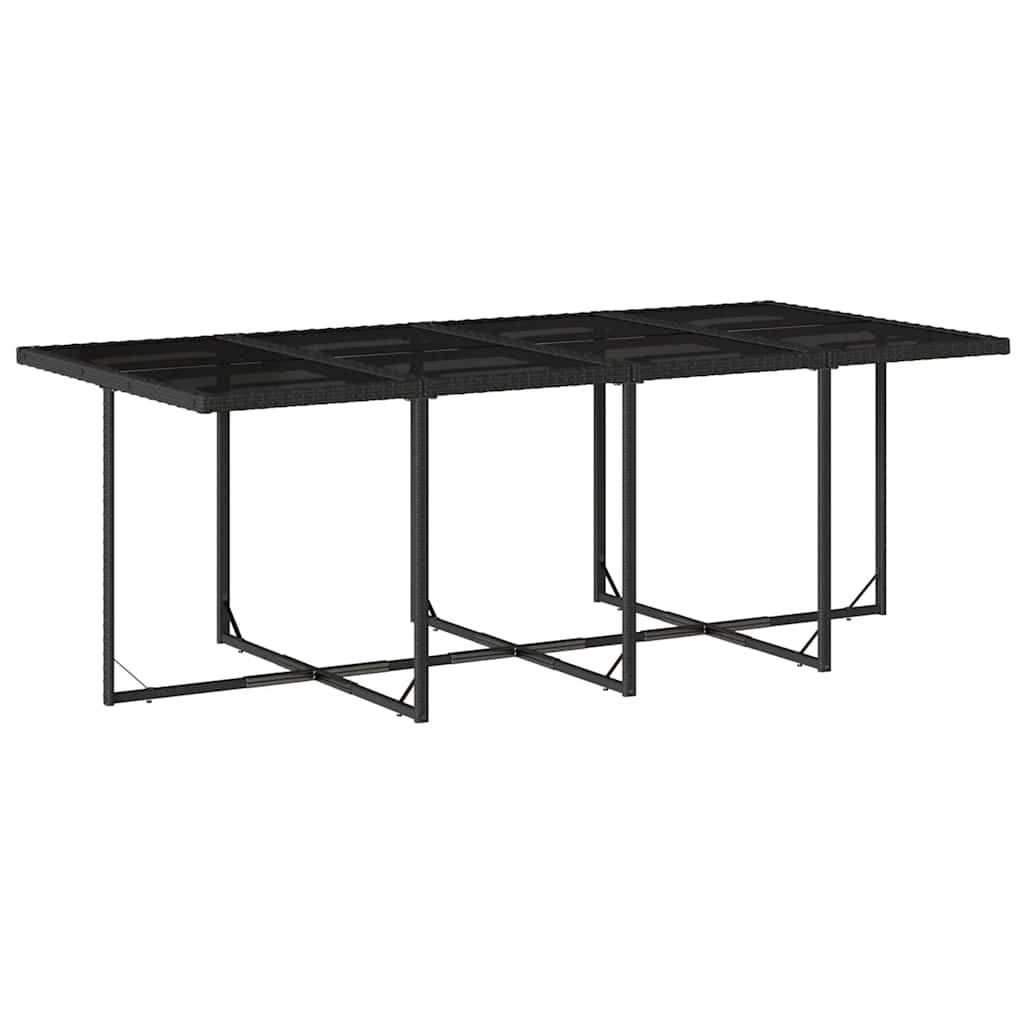 13 Pcs conjunto de jantar p/jardim com almofadões vime PE preto