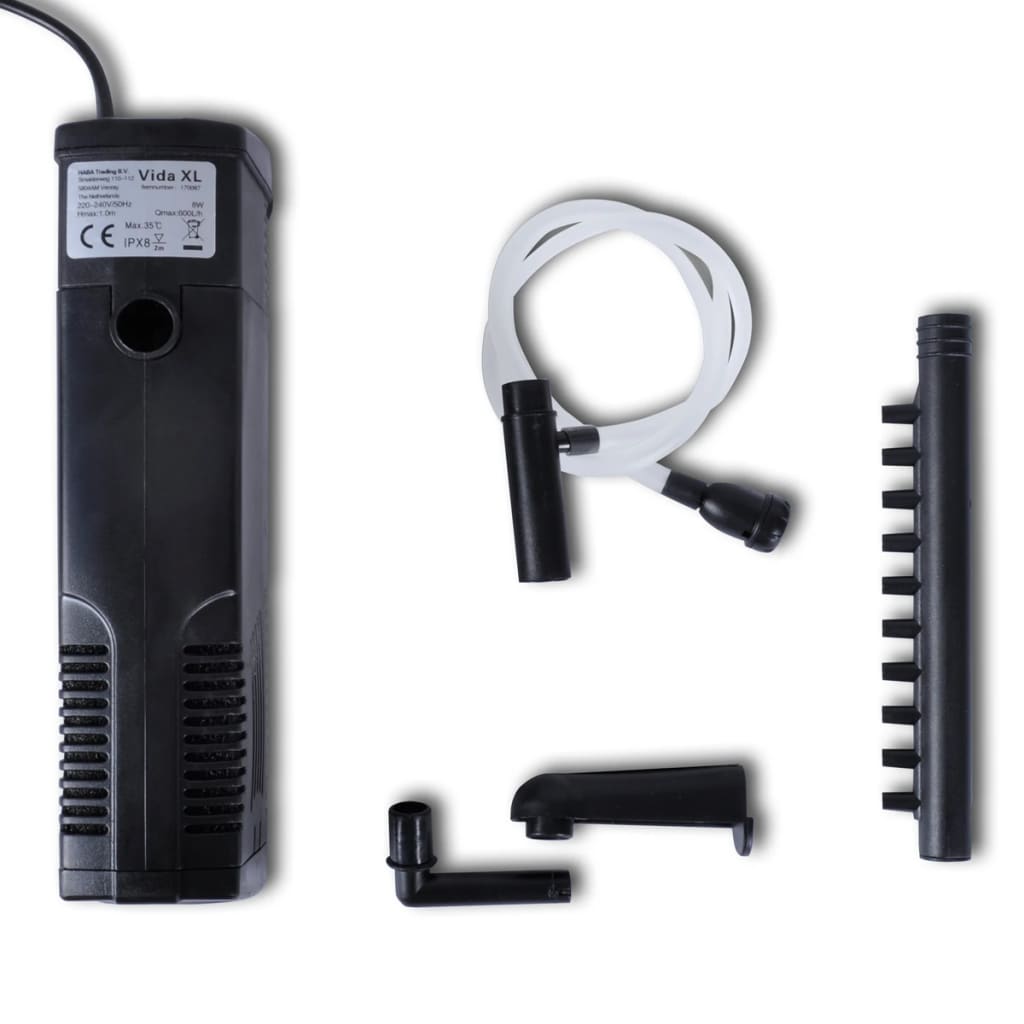 Bomba de aquario com filtro carbono ativo 600 l/h