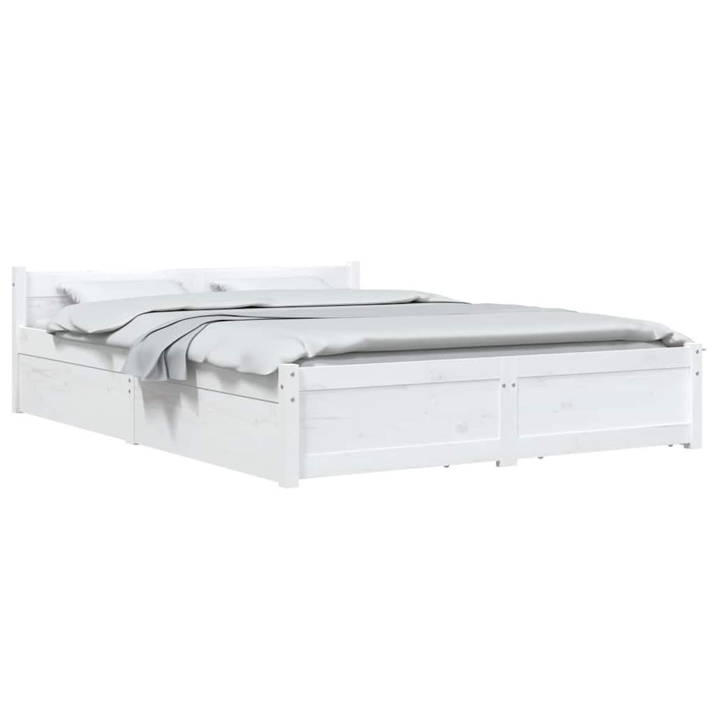 Estrutura de cama com gavetas 140x200 cm branco