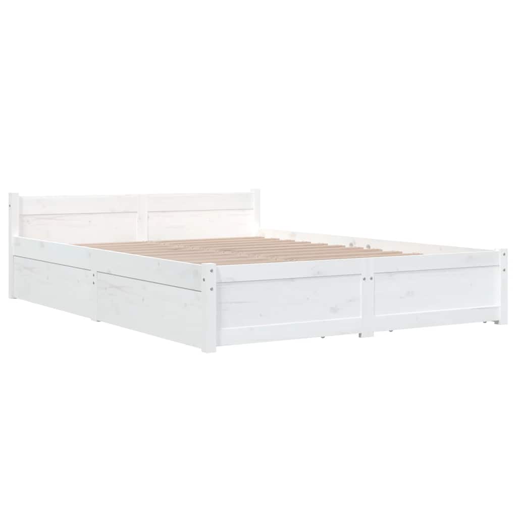 Estrutura de cama com gavetas 140x200 cm branco