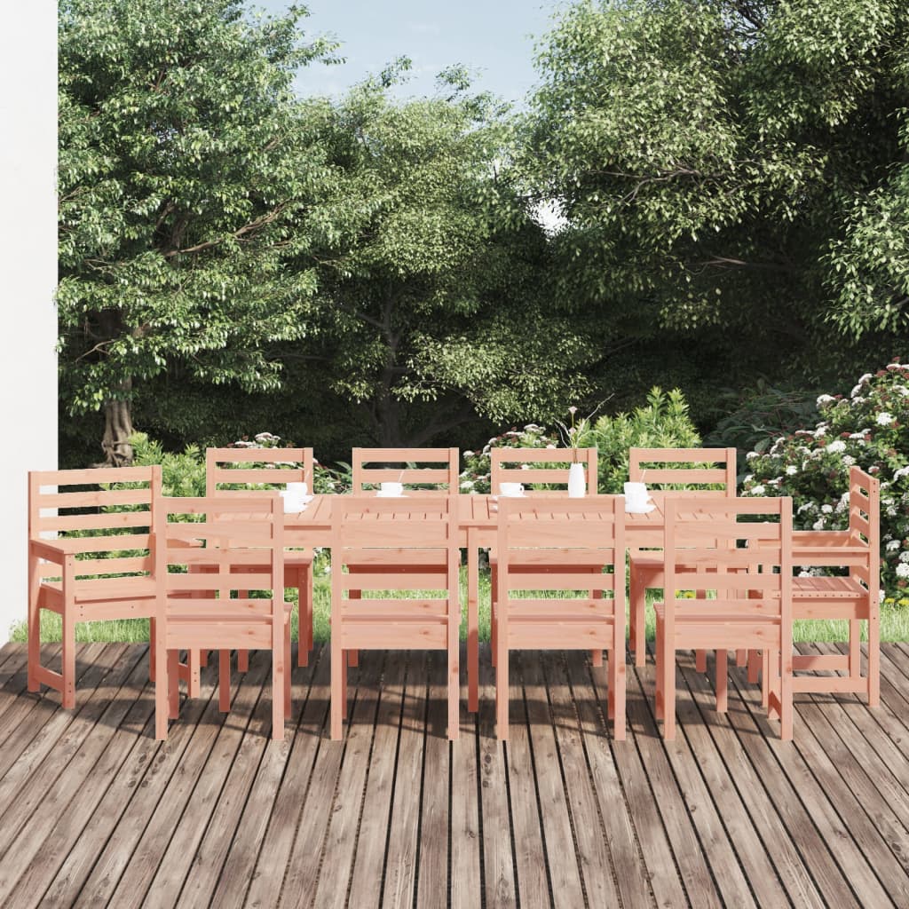 11 Pcs conj. jantar p/ jardim madeira de douglas maciça