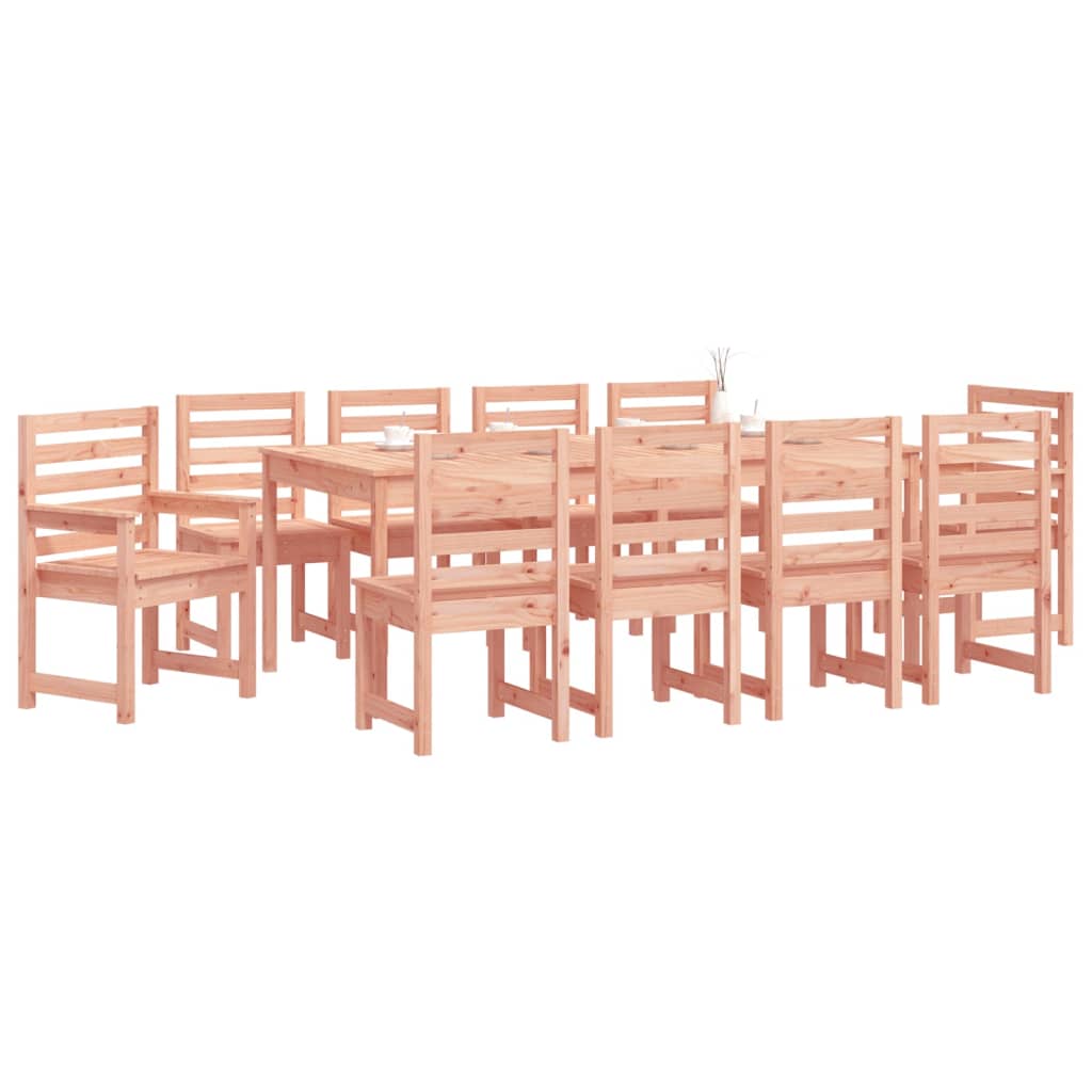 11 Pcs conj. jantar p/ jardim madeira de douglas maciça