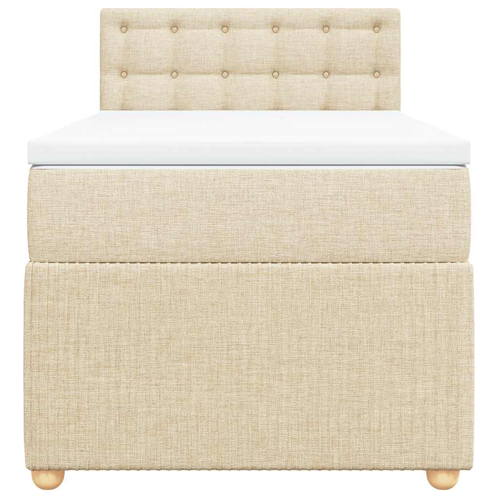 Cama com molas/colchão 90x190 cm tecido cor creme