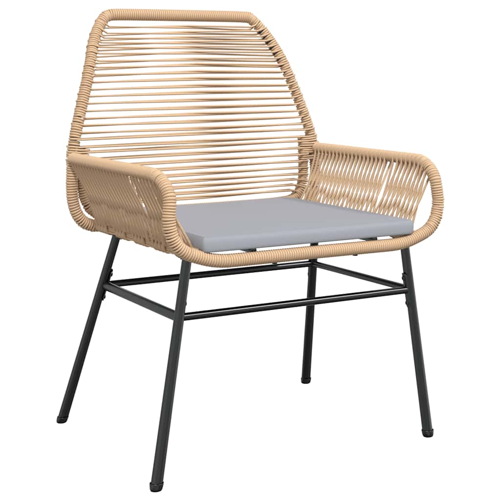Conjunto jantar jardim 7 peças almofadas vidro vime PE castanho